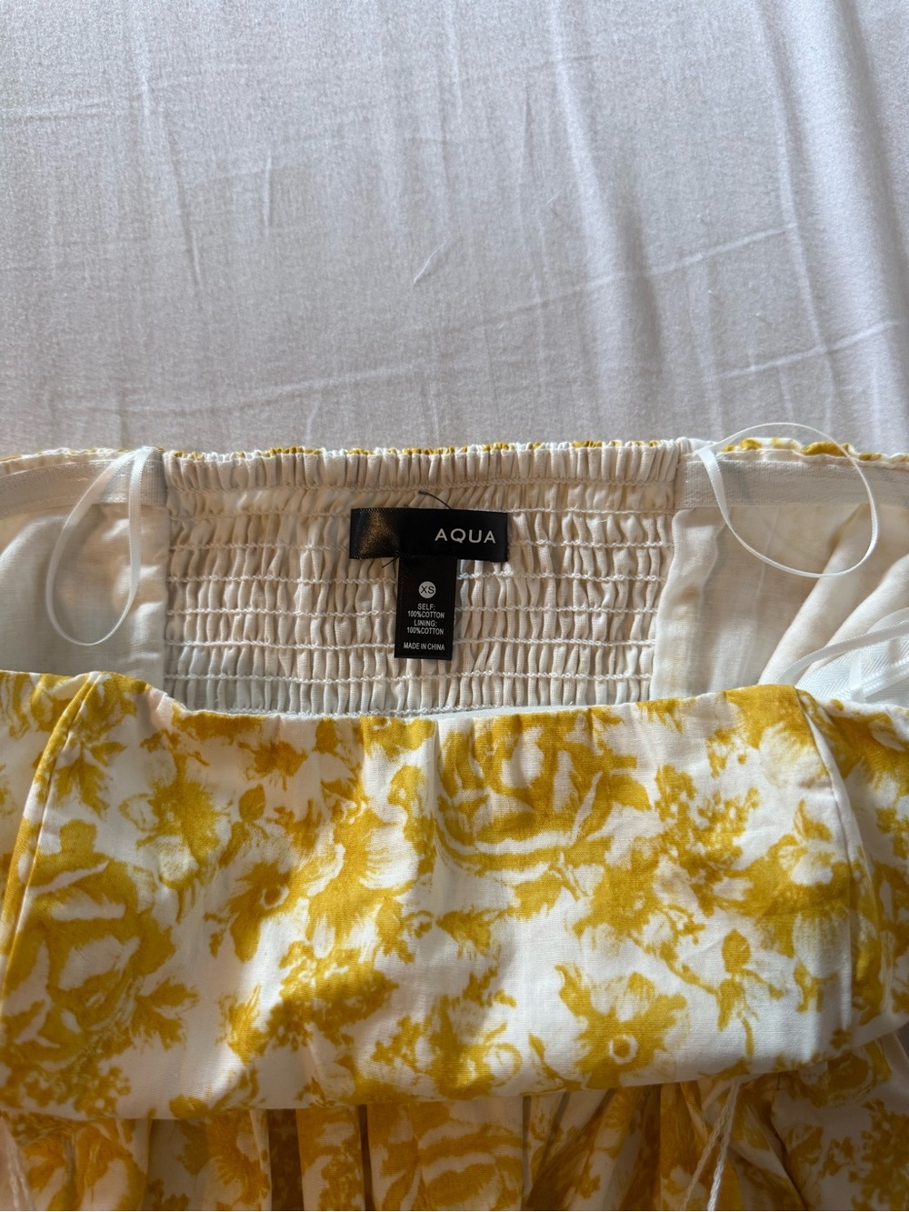 Aqua Yellow Floral Off-Shoulder Maxi Dress with Tie Waist - Picture 6 of 6